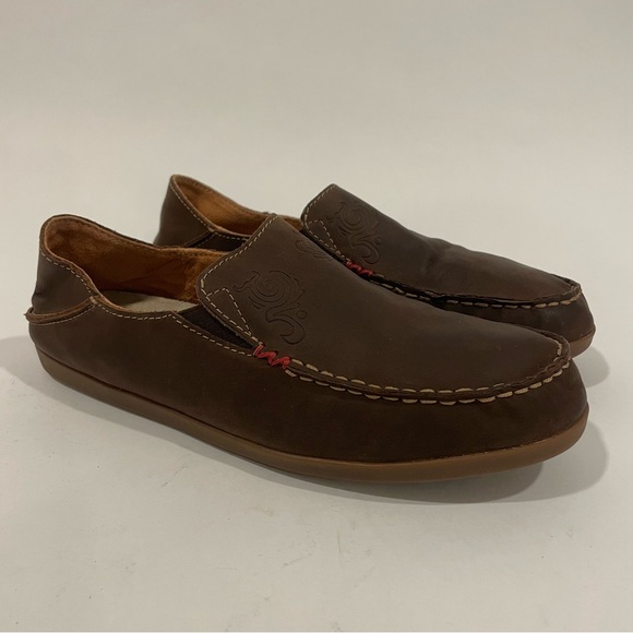 OluKai Shoes Olukai Nohea Nubuck Womens Leather Loafer Slip On